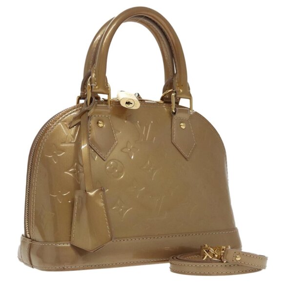 LOUIS VUITTON Monogram Vernis Alma BB Bag 2way Beige Poodle - Picture 1 of 16